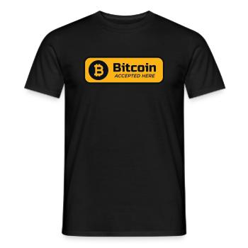 Bitcoin accepted here Bitcoin-Logo Crypto BTC - Männer T-Shirt - Schwarz - Vorne - AI Model Male 178 light (178cm)