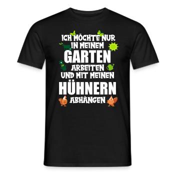 Gärtner In meinem Garten mit meinen Hühnern abhäng - Männer T-Shirt - Schwarz - Vorne - AI Model Male 178 light (178cm)