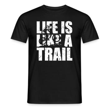VTT VTT Life is like a Trail Downhill - T-shirt homme - noir - Devant - AI Model Male 178 light (178cm)