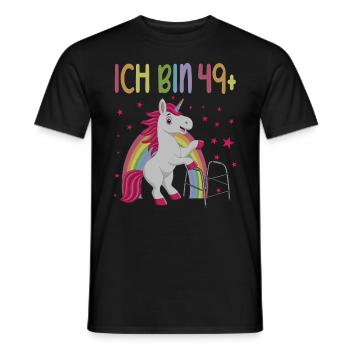 50 Jahre Einhorn ich bin 49+ 50. Geburtstag - Männer T-Shirt - Schwarz - Vorne - AI Model Male 178 light (178cm)