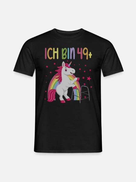 50 Jahre Einhorn ich bin 49+ 50. Geburtstag - Männer T-Shirt - Schwarz