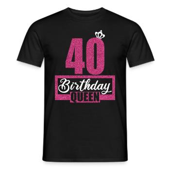 40. Geburtstag 40 Jahre 40er Birthday Queen - Männer T-Shirt - Schwarz - Vorne - AI Model Male 178 light (178cm)