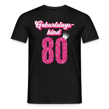 80. Geburtstag 80 Jahre 80er Geburtstagskind - Männer T-Shirt - Schwarz - Vorne - AI Model Male 178 light (178cm)