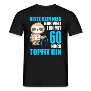 60. Geburtstag 60 Jahre Faultier Faultiere - Männer T-Shirt - Schwarz - Vorne - AI Model Male 178 light (178cm)