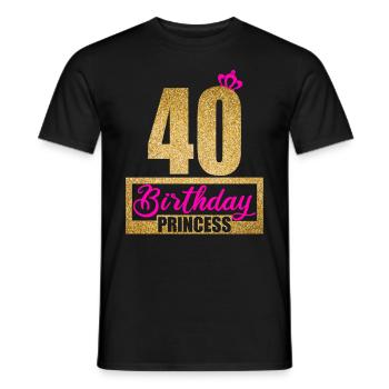 40e anniversaire 40 ans 40 Anniversaires princess - T-shirt homme - noir - Devant - AI Model Male 178 light (178cm)