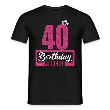 40. Geburtstag 40 Jahre 40er Birthday Princess - Männer T-Shirt - Schwarz - Vorne - AI Model Male 178 light (178cm)