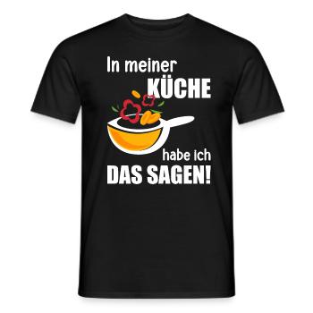 In meiner Küche habe ich das sagen lustiges Köchin - Männer T-Shirt - Schwarz - Vorne - AI Model Male 178 light (178cm)