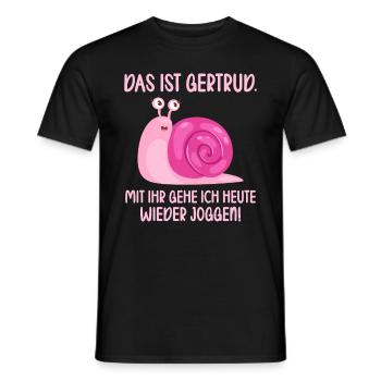 Das ist Gertrud mit ihr gehe ich joggen lustiges - Männer T-Shirt - Schwarz - Vorne - AI Model Male 178 light (178cm)