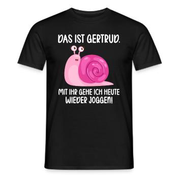 Das ist Gertrud mit ihr gehe ich joggen lustiges - Männer T-Shirt - Schwarz - Vorne - AI Model Male 178 light (178cm)