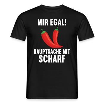 Mir egal Hauptsache scharf Chillis Chilli Chili - Männer T-Shirt - Schwarz - Vorne - AI Model Male 178 light (178cm)
