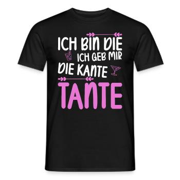 Ich bin die ich geb mir die Kante Tante - Männer T-Shirt - Schwarz - Vorne - AI Model Male 178 light (178cm)