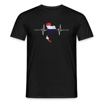 Thailand with heartbeat ECG Vintage Flag - Men's T-Shirt - black - Front - AI Model Male 178 light (178cm)