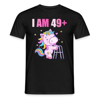 50 ans de licorne J’ai 49 ans+ 50 ans - T-shirt homme - noir - Devant - AI Model Male 178 light (178cm)
