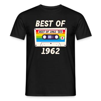 Best of 1962 Rétro Vintage Music Cassette Mixtape - T-shirt homme - noir - Devant - AI Model Male 178 light (178cm)