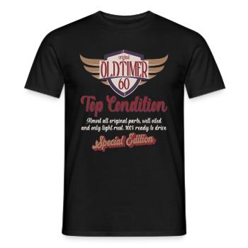 60 years oldtimer top condition 60th birthday - Men's T-Shirt - black - Front - AI Model Male 178 light (178cm)