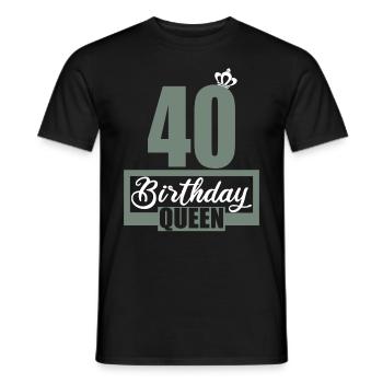 40. Geburtstag 40 Jahre 40er Birthday Queen - Männer T-Shirt - Schwarz - Vorne - AI Model Male 178 light (178cm)