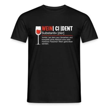 Weincident Substantiv Wein Rotwein Weißwein - Männer T-Shirt - Schwarz - Vorne - AI Model Male 178 light (178cm)