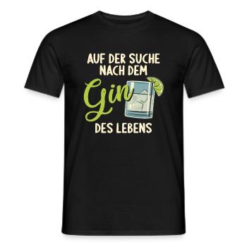 Gin Auf der Suche nach dem Gin des Lebens Gin - Männer T-Shirt - Schwarz - Vorne - AI Model Male 178 light (178cm)