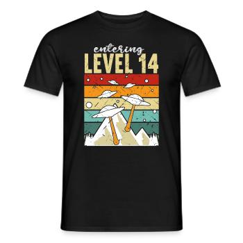 Level 14 Gaming Controller 14. Geburtstag - Männer T-Shirt - Schwarz - Vorne - AI Model Male 178 light (178cm)