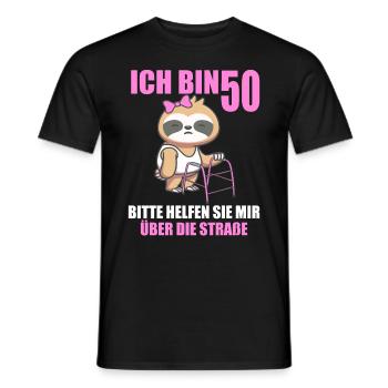 50 s’il vous plaît aidez-moi sur la route 50e anniversaire - T-shirt homme - noir - Devant - AI Model Male 178 light (178cm)