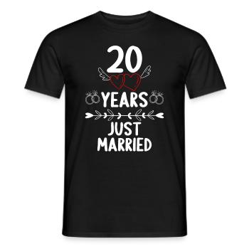 20 Years 20 Yaers just married 20th Wedding Anniversary - Men's T-Shirt - black - Front - AI Model Male 178 light (178cm)