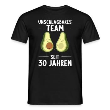 30 Jahre verheiratet Avocado 30. Hochzeitstag - Männer T-Shirt - Schwarz - Vorne - AI Model Male 178 light (178cm)