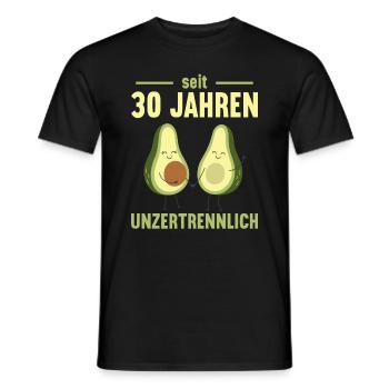30 Jahre verheiratet Avocado 30. Hochzeitstag - Männer T-Shirt - Schwarz - Vorne - AI Model Male 178 light (178cm)