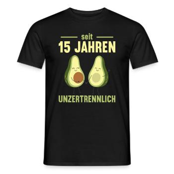 15 Jahre verheiratet Avocado 15. Hochzeitstag - Männer T-Shirt - Schwarz - Vorne - AI Model Male 178 light (178cm)