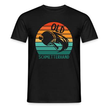 Tischtennis Retro Spieler Old Schmetterhand - Männer T-Shirt - Schwarz - Vorne - AI Model Male 178 light (178cm)