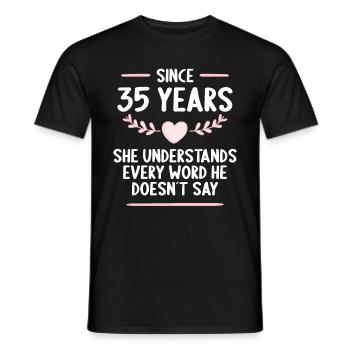 35 Jahre verheirtatet 35. Hochzeitstag - Männer T-Shirt - Schwarz - Vorne - AI Model Male 178 light (178cm)