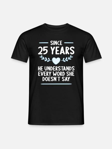 25 ans de mariage 25 ans - T-shirt homme - noir