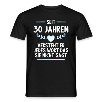 30 Jahre verheirtatet 30. Hochzeitstag - Männer T-Shirt - Schwarz - Vorne - AI Model Male 178 light (178cm)