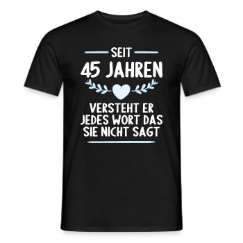 45 Jahre verheirtatet 45. Hochzeitstag - Männer T-Shirt - Schwarz - Vorne - AI Model Male 178 light (178cm)