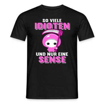 So viele Idioten nur eine Sense Ironie Sarkasmus - Männer T-Shirt - Schwarz - Vorne - AI Model Male 178 light (178cm)