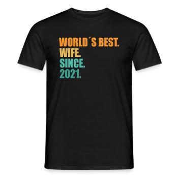 Beste Ehefrau seit 2021 1. Hochzeitstag - Männer T-Shirt - Schwarz - Vorne - AI Model Male 178 light (178cm)