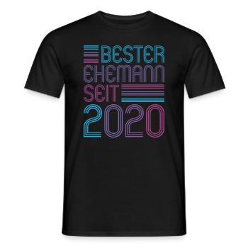 Bester Ehemann seit 2020 1. Hochzeitstag - Männer T-Shirt - Schwarz - Vorne - AI Model Male 178 light (178cm)