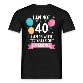 40 years old 40 year old 40 year old 40th birthday - Men's T-Shirt - black - Front - AI Model Male 178 light (178cm)