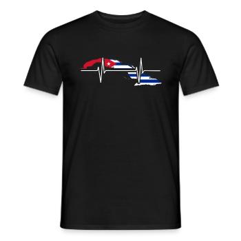 Cuba Battements de coeur Drapeau Vintage Rétro Cuba - T-shirt homme - noir - Devant - AI Model Male 178 light (178cm)