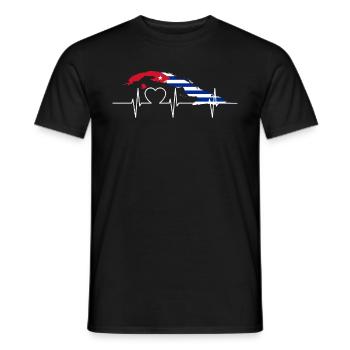 Kuba Herzschlag Flagge Vintage Retro Kuba - Männer T-Shirt - Schwarz - Vorne - AI Model Male 178 light (178cm)