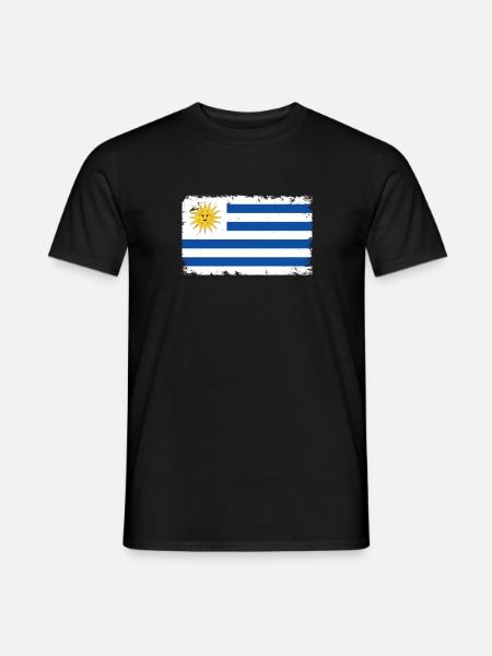 Uruguay Hjärtslag Flagga Vintage Uruguay - T-shirt herr - svart