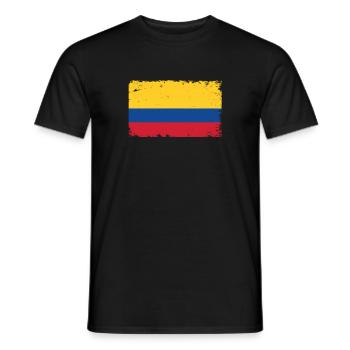 Colombia Heartbeat Flag Vintage Colombia - Men's T-Shirt - black - Front - AI Model Male 178 light (178cm)