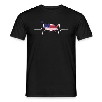 USA Battements de coeur Drapeau Usa Vintage - T-shirt homme - noir - Devant - AI Model Male 178 light (178cm)