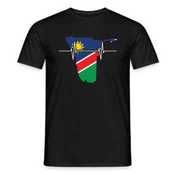 Drapeau de battements de cœur de la Namibie Vintage Namibie - T-shirt homme - noir - Devant - AI Model Male 178 light (178cm)