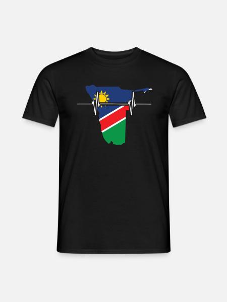 Namibia Herzschlag Flagge Vintage Namibia - Männer T-Shirt - Schwarz