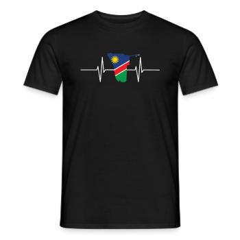 Drapeau de battements de cœur de la Namibie Vintage Namibie - T-shirt homme - noir - Devant - AI Model Male 178 light (178cm)