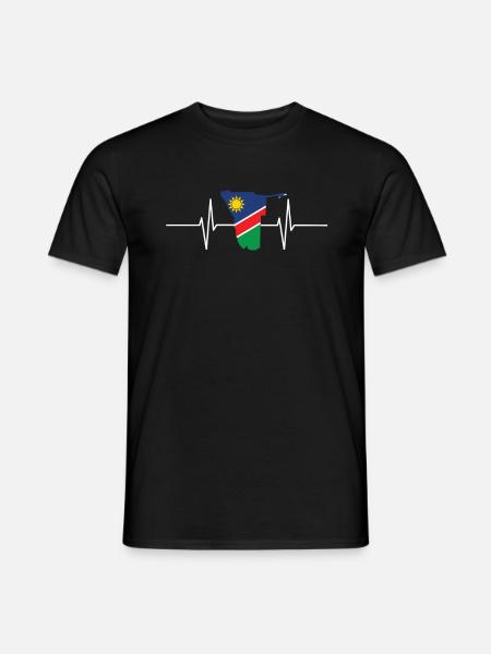 Namibia Herzschlag Flagge Vintage Namibia - Männer T-Shirt - Schwarz