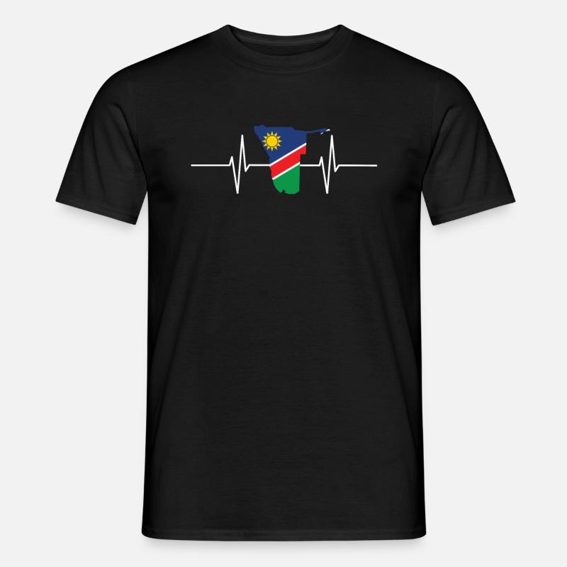 Namibia Herzschlag Flagge Vintage Namibia - Männer T-Shirt - Schwarz