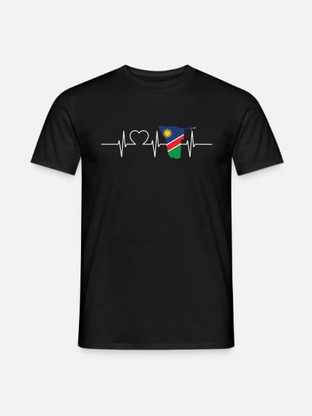 Namibia Herzschlag Flagge Vintage Namibia - Männer T-Shirt - Schwarz