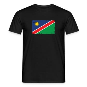 Namibia Herzschlag Flagge Vintage Namibia - Männer T-Shirt - Schwarz - Vorne - AI Model Male 178 light (178cm)