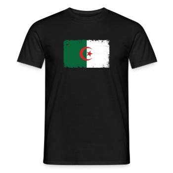 Algeria Heartbeat Flag Vintage Algeria - Men's T-Shirt - black - Front - AI Model Male 178 light (178cm)